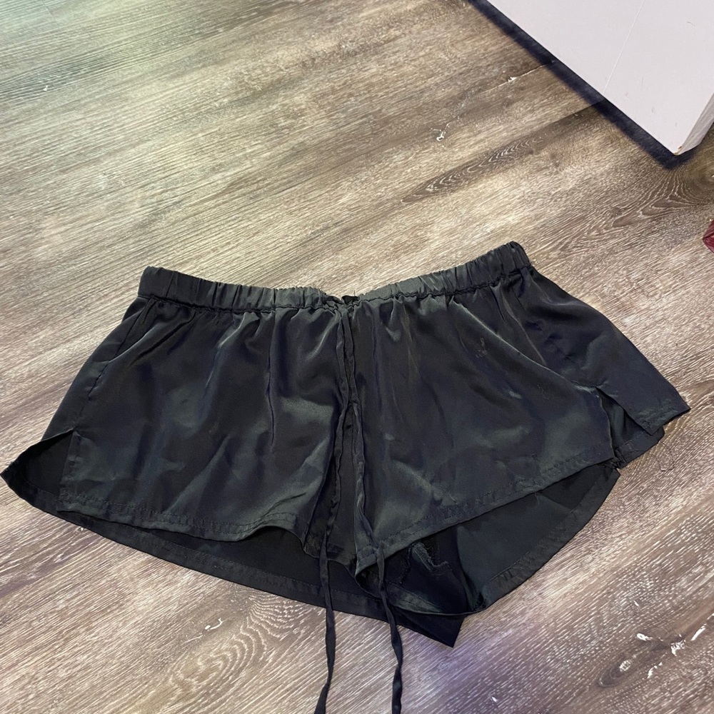 black silk short shorts